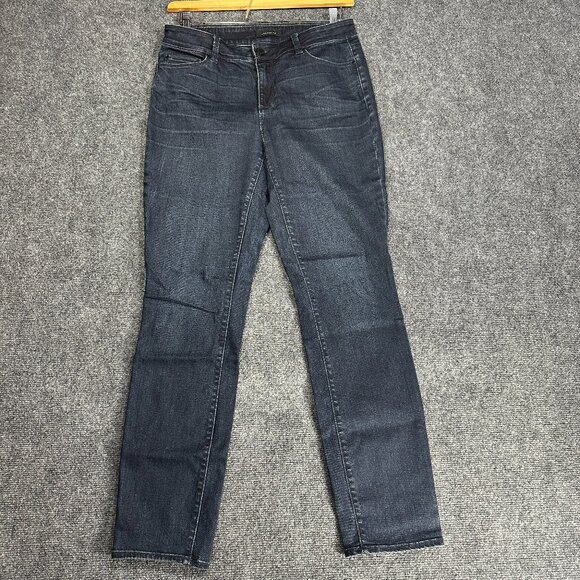 Ann Taylor Jeans Womens 10 The Skinny Curvy Fit Dark Wash Cotton Stretch Pockets - Picture 1 of 7